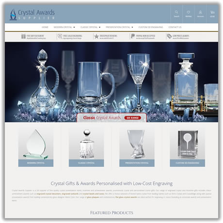 Crystal Awards Supplier website homepage screenshot